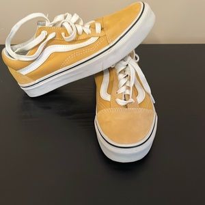 Gold vans shoes